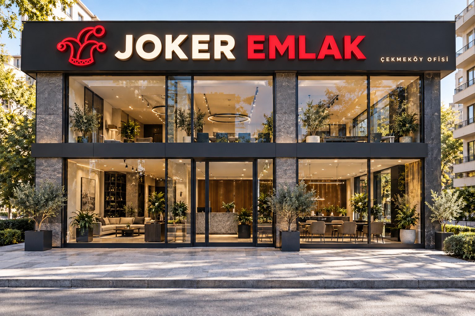 Joker Emlak Çekmeköy Ofisi tabelasının temsili bölge cephesi uygulaması